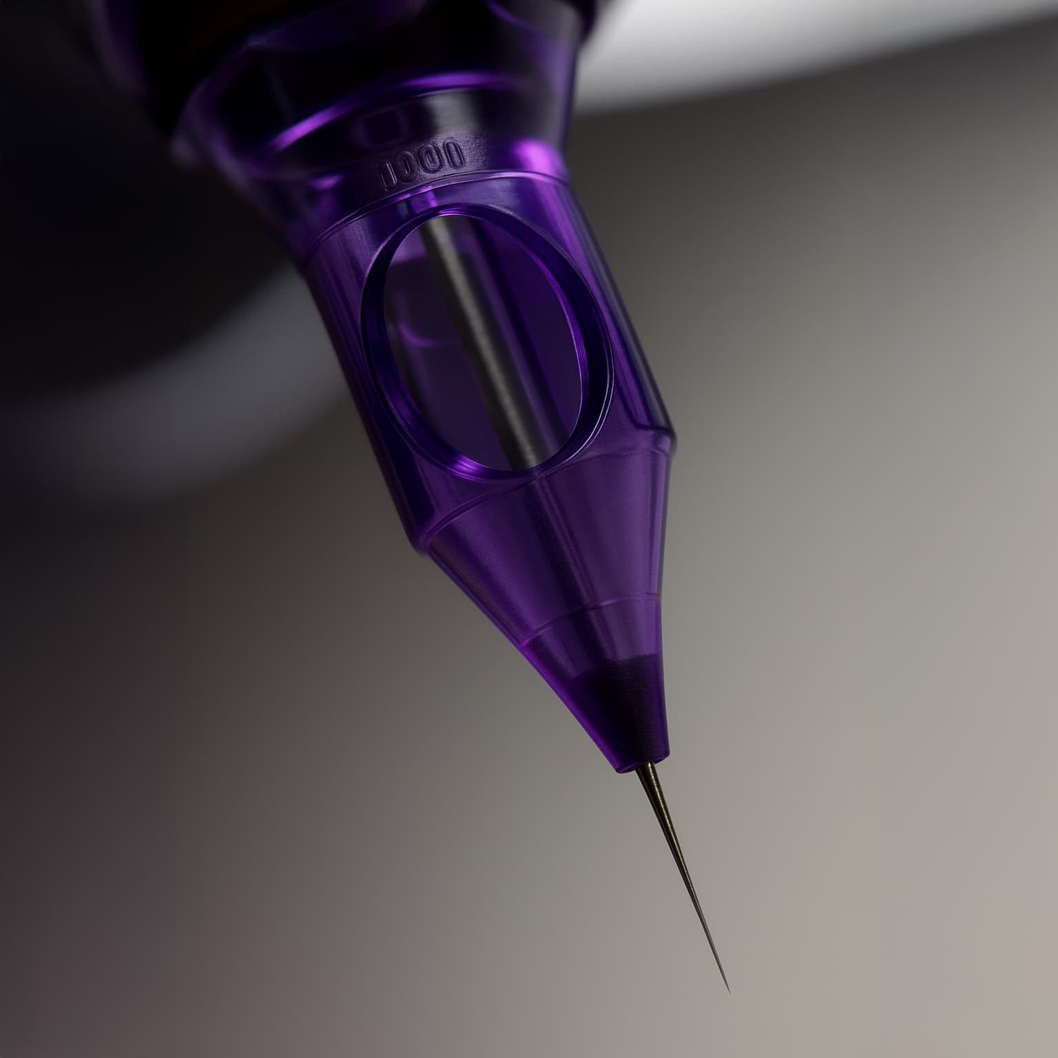 Precision cartridge needle for smooth brow tattoo application